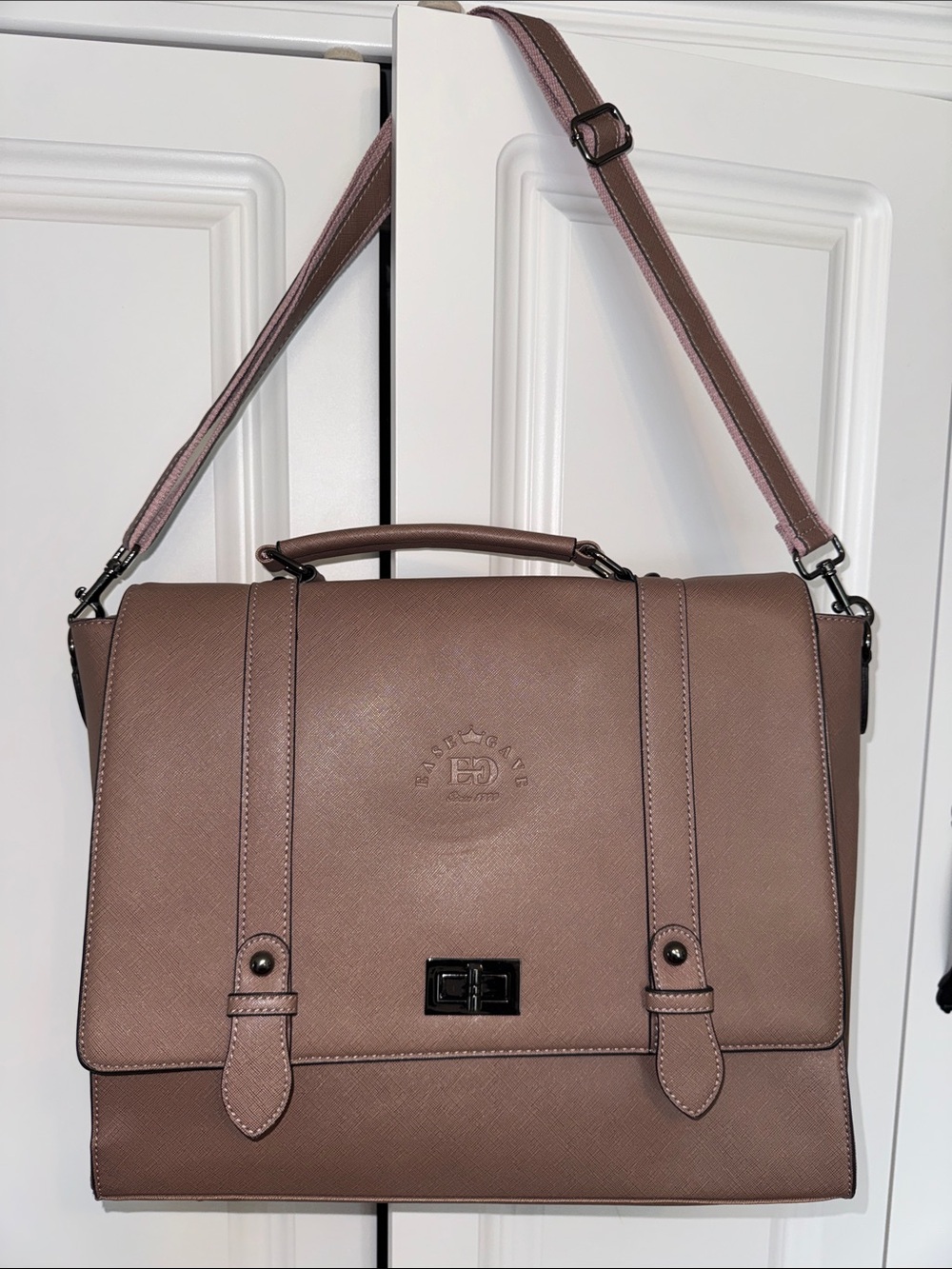 EaseGave 15.6" Laptop Briefcase Satchel Messenger Bag—Mauve / Vintage Purple - Picture 9 of 9